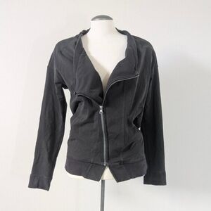 lululemon Black Bomber Moto Jacket Soft Medium  Asymmetric